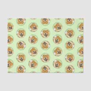 Chow Chow Schilderij Rood Ruw Schattige Originele  Tissuepapier