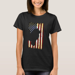 Chow chow Silhouette American Flag 4 juli Cho T-shirt