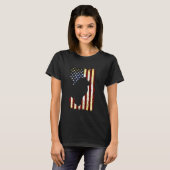 Chow chow Silhouette American Flag 4 juli Cho T-shirt (Voorkant volledig)