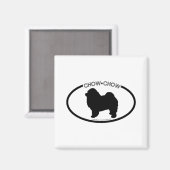 Chow Chow Silhouette Magnet noir (Recto/Verso)