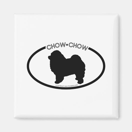 Chow Chow Silhouette Magnet noir (Devant)