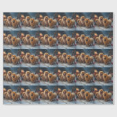 Chow Chow Snowy Sleigh Kerst Decor Cadeaupapier (Vlak)