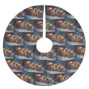 Chow Chow Snowy Sleigh Kerst Decor Kerstboom Rok
