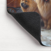 Chow Chow Snowy Sleigh Kerst Decor Muismat (Hoek)