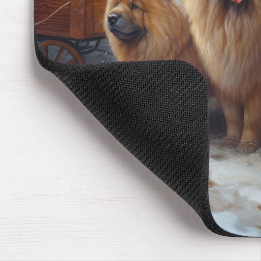 Chow Chow Snowy Sleigh Kerst Decor Muismat (Hoek)