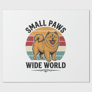 Chow Chow T-shirt Kleine poten brede wereld Vintag Cadeaupapier