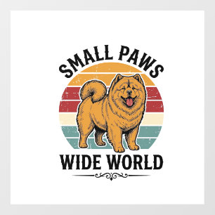 Chow Chow T-shirt Kleine poten Wijd Wereld Vintage Raamsticker