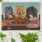 Chow Chow Thanksgiving Diner Keuken Handdoek (Gevouwen)