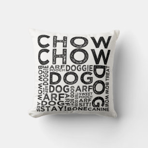 Chow Chow Typografie Kussen