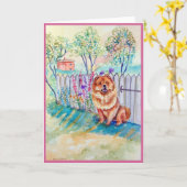 Chow Chow Wenskaarten Kaart (Gele Bloem)