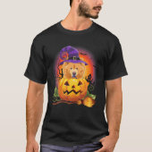 Chow Chow Witch Pumpkin Halloween Hondenliefhebber T-shirt (Voorkant)