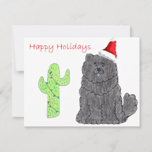 Chow Chow Zwart Feestdagenkaart