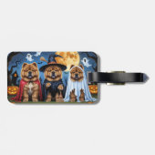 Chow Dog Pumpkin Halloween Grappig Bagagelabel (Achterkant horizontaal)