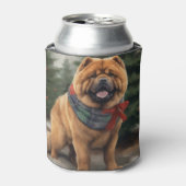 Chow Hond in Sneeuw Kerstmis Blikjeskoeler (Blikje Voorkant)