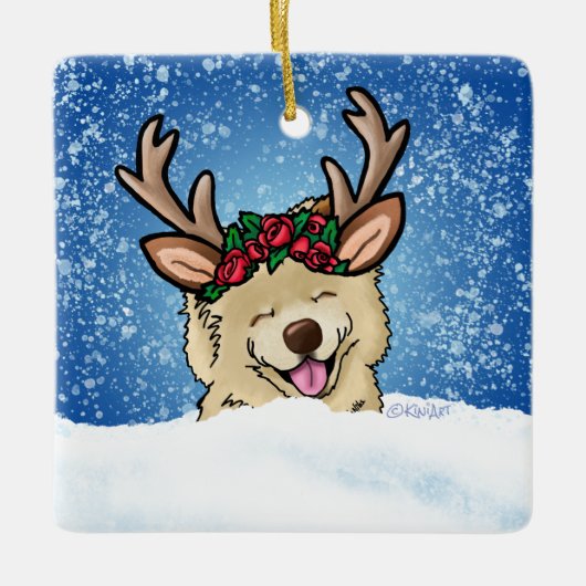 Chow Reindeer Ceramic Ornament (Voorkant)