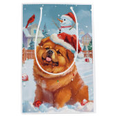 Chow Winter Wonderland Kerstvreugde Medium Cadeauzakje (Voorkant)
