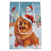 Chow Winter Wonderland Kerstvreugde Medium Cadeauzakje (Achterkant)