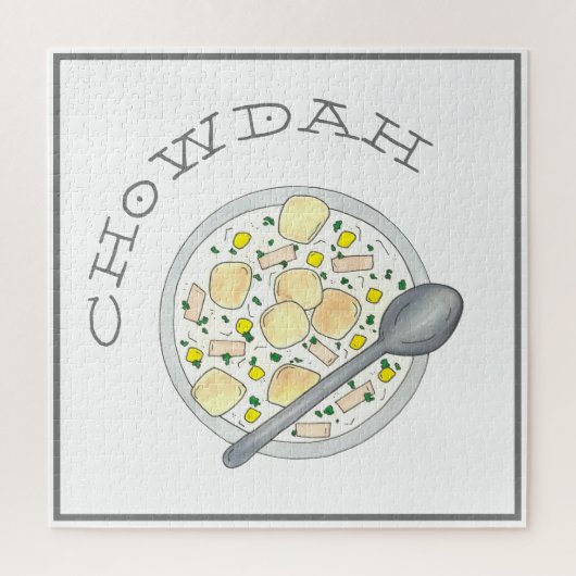 Chowdah Boston New England Clam Chowder Soup Bowl Legpuzzel (Verticaal)