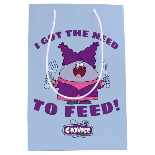 Chowder met vork en mes medium cadeauzakje (Voorkant)