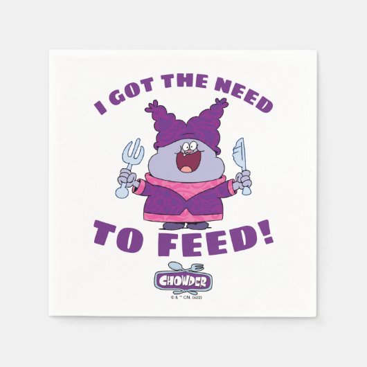 Chowder met vork en mes servet (Voorkant)