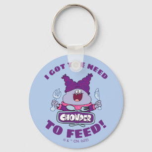 Chowder met vork en mes sleutelhanger