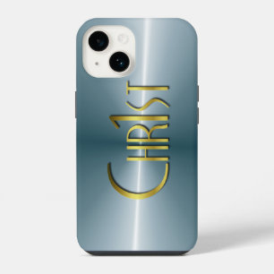 Chr1st - Donkere Geborsteld Metaal iPhone 14 Hoesje