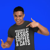 CHRÉTIEN CHAT JÉSUS COFFEE T-SHIRTS TEE - SHIRTS