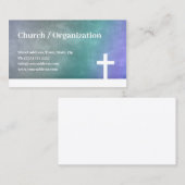 Chrétienté - Carte de croix de couleur bleue (Devant / Derrière)
