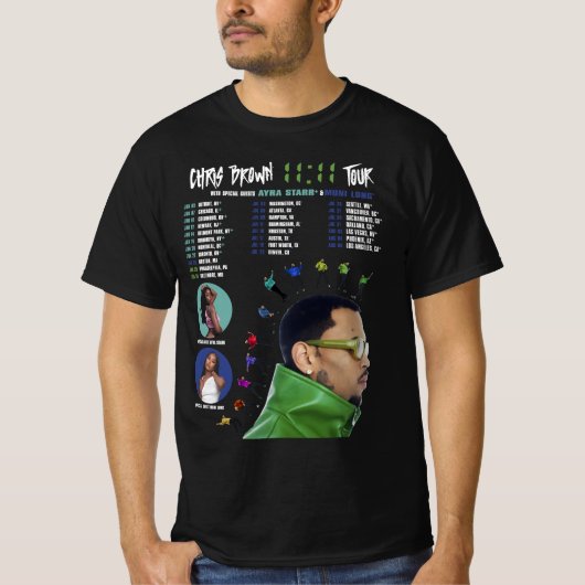 Chris 1111 Tour 2024 T-shirt Brown 2024 (Devant)