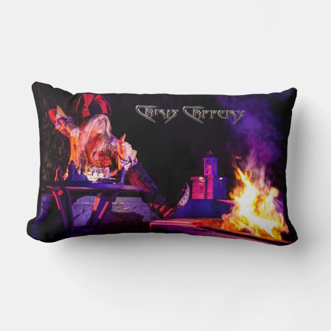 Chris Caffery Jester avec Firepit Lumbar Coussin (Recto)