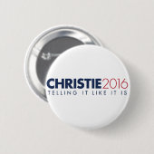 Chris Christie 2016 Campaign Button - Ronde van 2, (Voorkant /achterkant)