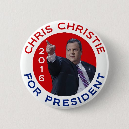 Chris Christie For President 2016 Ronde Button 5,7 Cm (Voorkant)