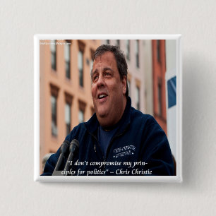 Chris Christie Leiders boven Politiek Citaat Vierkante Button 5,1 Cm