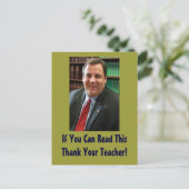 Chris Christie Merci Votre Carte Postale Enseignan (Debout devant)
