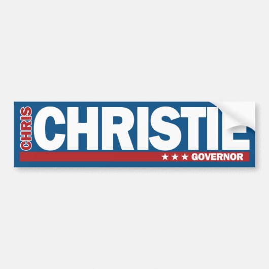 Chris Christie voor Gouverneur 2013 Bumpersticker (Voorkant)
