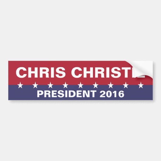 CHRIS CHRISTIE voor President 2016 Bumpersticker (Voorkant)