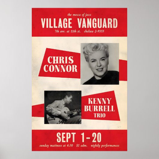 Chris Connor - Kenny Burrell affiche jazz - En (Devant)