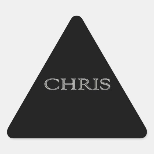 Chris Custom Raised Lettering Driehoek Sticker (Voorkant)