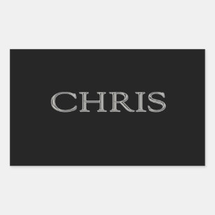 Chris Custom Raised Lettering Rechthoekige Sticker