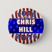 Chris Hill President 2016 Verkiezingsrepublikein Ronde Button 5,7 Cm (Voorkant)