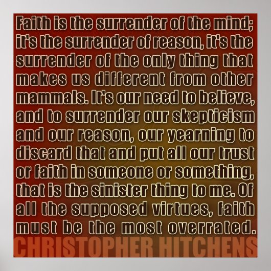 Chris Hitchens Surrender of Reason (Reds) Poster (Voorkant)