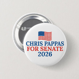 Chris Pappas voor Senaat 2026 Verkiezing Ronde Button 5,7 Cm
