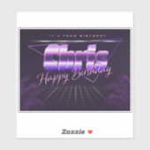 Chris Prénom lila retro Sticker (Feuille)