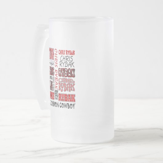 Chris Rybak over logo Rood zwart Matglas Bierpul (Voorkant links)