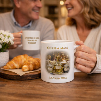 Chrismamis Heilige Oliën Kathedraalontwerp Katholi Koffiemok