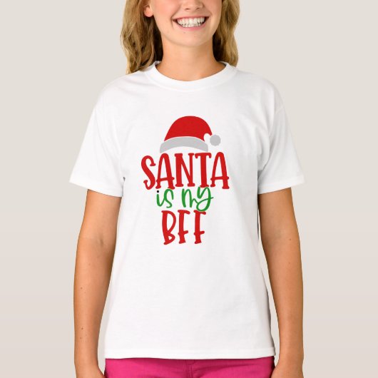 Chrismas Gifts | Funny Santa is mijn BFF T-Shirt (Voorkant)