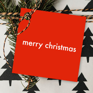 Chrismas Plain Moderne, minimale helderrode naam Bedankjes Labels
