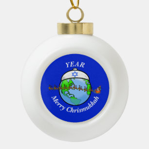 Chrismukkah Earth draagt Ornament van Joods Pet
