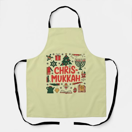 Chrismukkah Hanukkah Kerst Joodse Religieuze Schort (Voorkant)