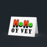 Chrismukkah Ho Ho Oy Vey Carte de voeux<br><div class="desc">Le terme "Chrismukkah" a commencé en 2003 dans une émission télévisée intitulée "The O.C." Il peut être interprété comme (1) le mélange de Noël et d'Hanoukka pendant la période des fêtes dans les maisons où l'un est juif et l'autre est de foi protestante chrétienne. C'est une façon de célébrer les...</div>